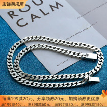 100 Hitchhiking Men Brief Necklace Pure Silver Ring Ringer Tide Card Fashion Han Edition Tide Man Personality Hip Hop Cuban Long Chain