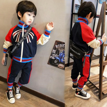 Korea ins childrens clothing boys autumn suit new Korean version of childrens wild Sports Leisure children two pieces