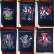 Batik painting Guizhou Miao batik Batik Door Curtain Decoration Wall-mounted Room Blint 135 * 90CM