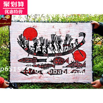 Special batik painting Guizhou Miao Batik national characteristics batik decorative wall hanging feather people fishing 85*70