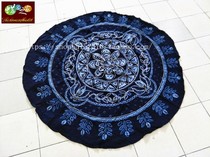 Tie-dyed tablecloth Guizhou Miao tie-dyed round tablecloth Hotel Restaurant Decoration Features Tablecloth Diameter 150CM