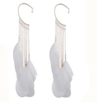 With fairy Air white feather earring price single