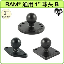 American RAM bracket ball head type B 1 inch disc square disc diamond ball head mobile phone tablet holder(Alabao)