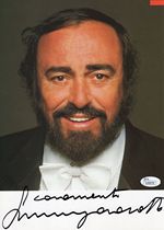 LUCIANO PAVAROTTI AUTOMATIC SIGNED PHOTOS WITH CERTIFICATE