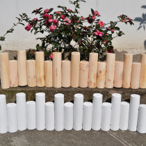 Pastoral style wooden stakes White stakes logs varnished wooden stakes wooden fence parapet photo props
