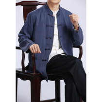 Baifulong high-grade mens Tang jacket new Chinese style mens Tiansi Chinese buckle jacket dad