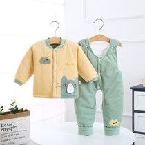 Baby coat autumn and winter cotton boys and girls foreign coat thick stand collar two sets baby winter coat cotton