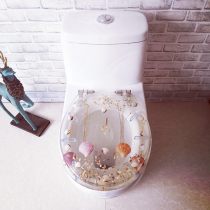 Resin toilet cover Ordinary toilet cover Transparent dried flower Stainless steel slow-down quick-release hinge OUV universal