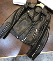 New Zealand frankincense sheep leather classic locomotive short leather jacket short jacket Womens Small autumn