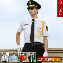 New black security uniform Summer dress Short-sleeved security overalls suit Male image post security suit concierge clothing
