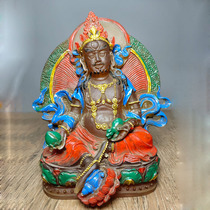 Folk antiques and antiques collection of old ancient French glaze painted Buddha statues