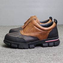 American foreign trade cattle outdoor tooling shoes men's duck hunting boots waterproof non-slip thick-soled leather casual shoes men's shoes