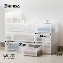 Jin and Japan imported frosted storage drawer wardrobe transparent drawer storage box plastic clothing storage box