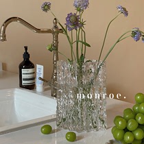 MONROE Dream Deer Studio Glacier Glass Vase Transparent Flower Arrange Water Inns Large caliber Nordic Hydroponics