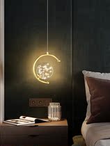 Bedroom bedside chandelier Net Red Star creative fashion hanging lamp warm romantic Nordic wind light luxury small chandelier