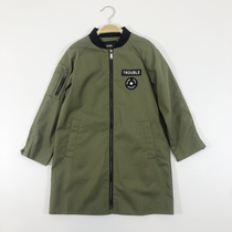 Tongfu M series Childrens Clothing Army Green Baseball Clothes Chief Length Long - Length Windclothes KA 171103