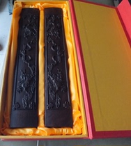 Paperless chicken wing Wood black Catalpa carved unicorn send blessing Pattern Large pair