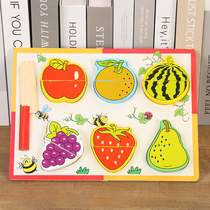 Childrens toys cut fruit set magnet Wood simulation toy knife baby cut vegetables Chile kindergarten
