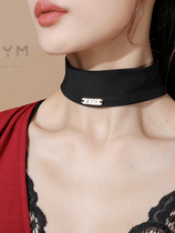ZYMNL (LOGO collar) Latin dance accessories Joker collar collar collar with neck black LOGO gold LOGO