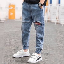  Boys  clothing childrens denim overalls spring 2021 new spring and autumn childrens casual pants big childrens spring Korean version