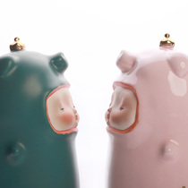 East Journey Jingdezhen ceramic pig Birthday Gift Piggy Bank wedding gift pig baby birth Gift Piggy Bank