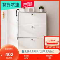 Lins wood industry Nordic white home door ultra-thin porch shoe cabinet storage large capacity dump cabinet JF1N