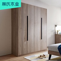 Lins wood Nordic simple bedroom wooden large wardrobe assembly four-door wardrobe household cabinet combination DV1D