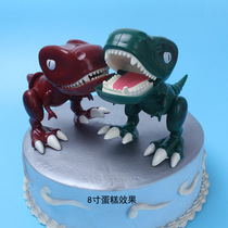 2 colors new running dinosaur plastic material dinosaur model baking cake swinging piece dinosaur themed birthday accessory