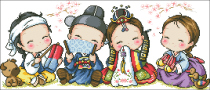 Cross stitch electronic drawings 4198 SO-G110 Korean wedding 268W * 115H27 color XSD source file