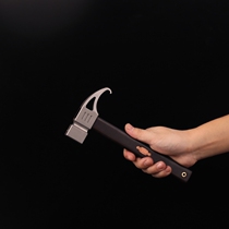 TC4 titanium alloy hammer outdoor camping hammer CNC processing Ebony wooden handle