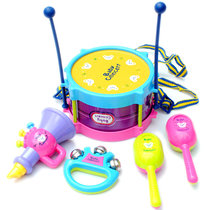  Happy musical instrument set 6-piece waist drum 890-22 sand hammer rattle horn childrens toy hair