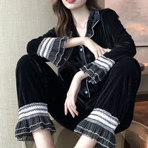 jin si rong pajamas female qiu dong kuan long sleeves two-piece Lady Autumn leisure clothing may be outer wear red ins