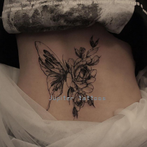 Full 15 yuan dark Butterfly flower Flower arm tattoo sticker waterproof female durable simulation ins Wind patch thigh