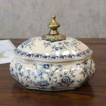 American ceramic storage jar New Chinese European decorative candy snack box Jewelry storage box handicraft ornaments