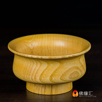 Buddha Yuanhui Tibetan wooden bowl Natural Peach wood ghee tea bamboo bowl Guru for Buddha rice bowl for bowl diameter 12 8cm