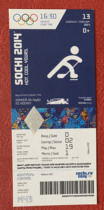 B095 2014 Sochi Winter Olympics Winter Olympics Ice Hockey Ticket Ticket