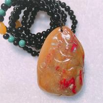 Chinas four famous stones Changhua Tian Huang chicken blood stone lotus pendant and Heymei one product pure hand made