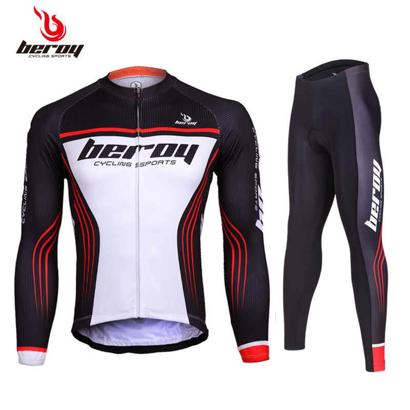 Men's long sleeve cycling suit, breathable, fast-drying spring and autumn cycling suit, spring mountain bicycle suit