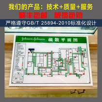 Fire evacuation diagram design and production factory wine hotel tight emergency safety fire drill acrylic escape signal