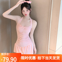 Korean ins Wind swimsuit womens one-piece Conservative sweet hipster belly thin girl skirt style hot spring swimsuit
