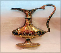 Flat pot bronze Pakistani crafts Copper pot decoration gift India and Pakistan culture small vase