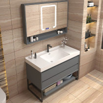 Bathroom Smart bathroom cabinet Floor-to-ceiling rock plate Ceramic integrated bathroom wash basin combination wash basin