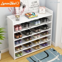 Shoe rack household door simple multi-layer small shoe cabinet economical imitation solid wood simple multifunctional storage rack saves space