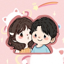 ioizz comic head cute cartoon couple to customize real-life photos to hand-painted sugar water