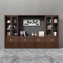Boss Office Background Cabinet Bookcase Light Extravagant Cabinet Information Cabinet Wooden File Storage Containing Partition Cabinet