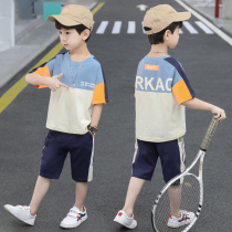 Boy summer fit 2022 new short sleeve suit handsome children Han version Chaujin Summer boy Summer boy online red