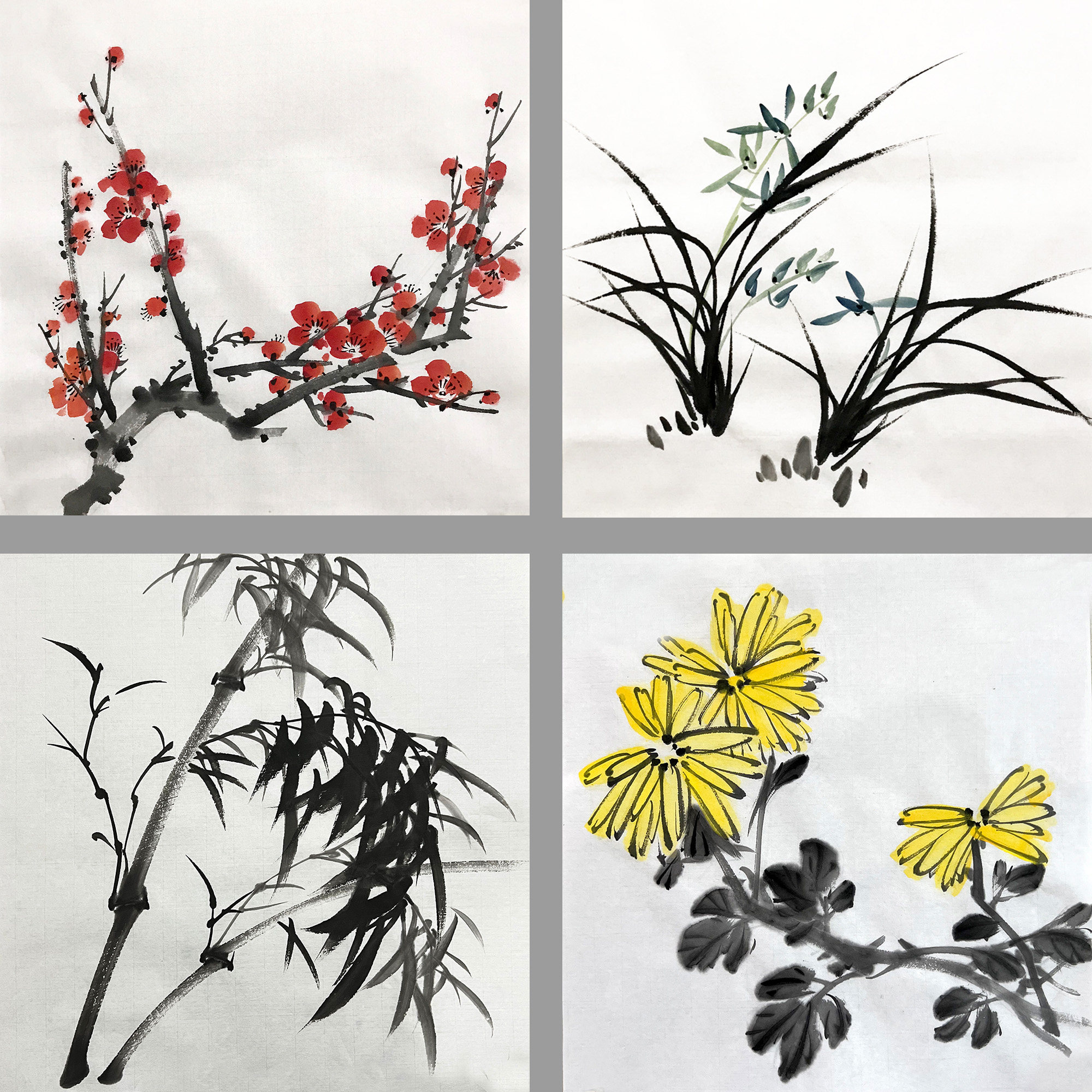 梅兰竹菊水墨画-梅兰竹菊水墨画促销价格、梅兰竹菊水墨画品牌- 淘宝