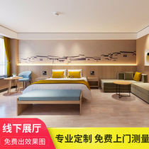 Hotel furniture bed apartment dormitory standard room full set of furniture soft bag bedside conjoined computer TV table