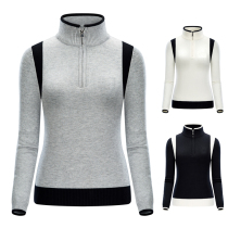 Autumn and winter golf sweater womens top thickened warm golf clothing long sleeve stretch Stretch Slim golf