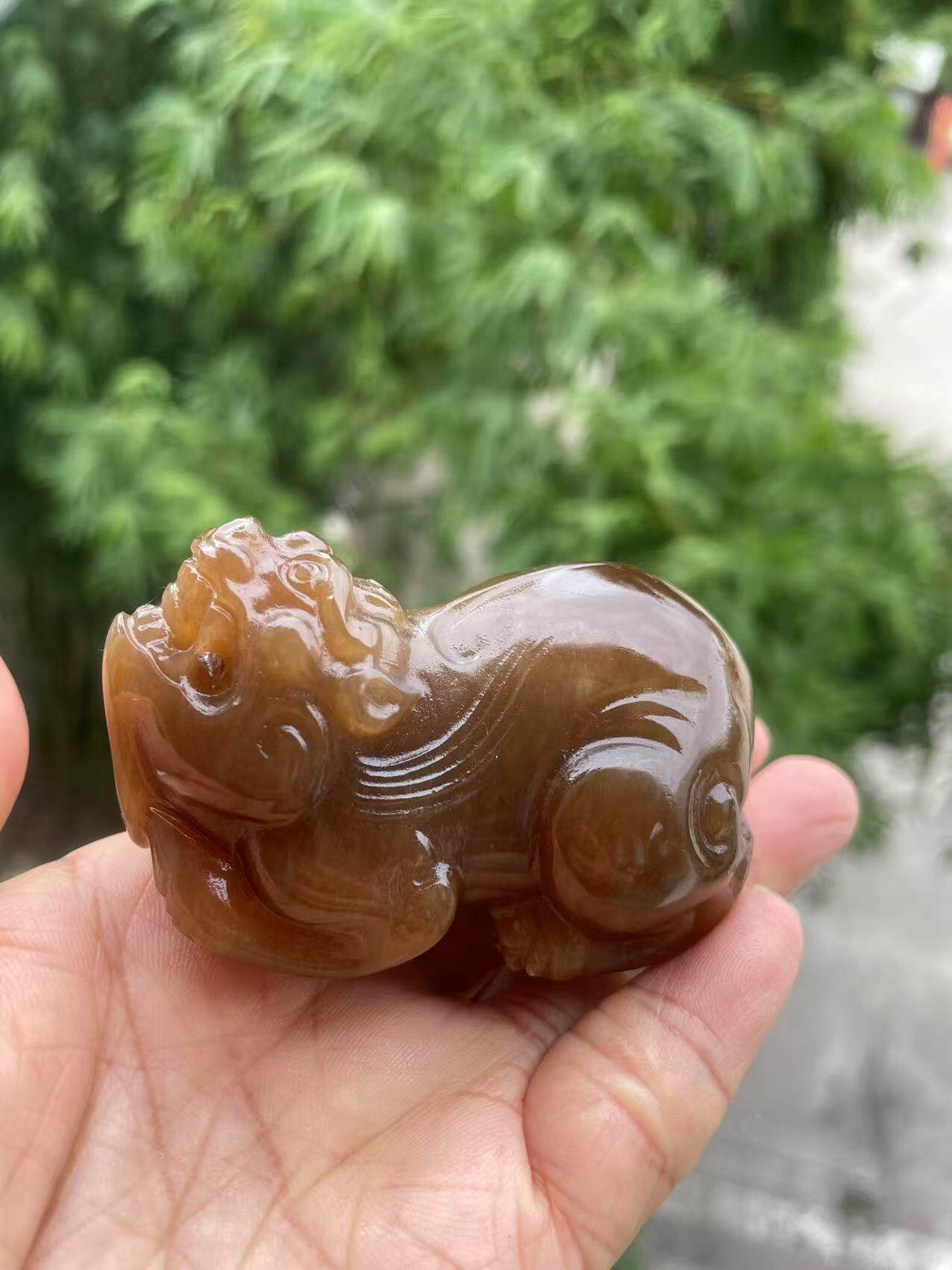 和田玉 秘藏 清代 老玉 貔貅神龍獸手玩件把件 新疆 唐物 古玉彫 天然石